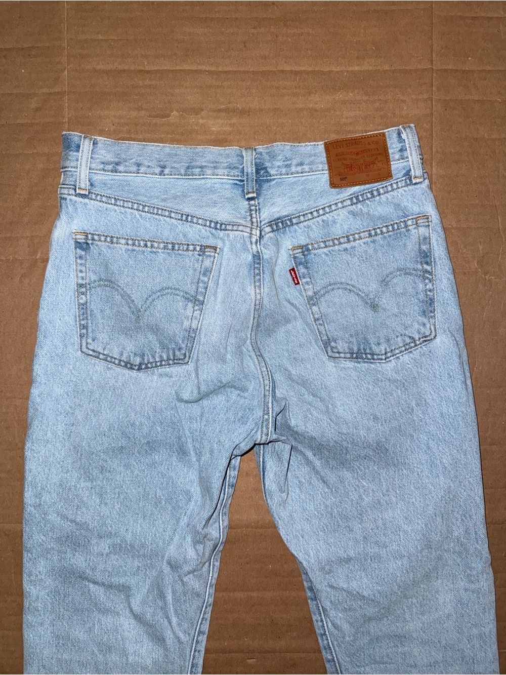 Levi’s 501 Original Light Wash Straight Leg Jeans 29x26 100% Cotton Button Fly - Picture 5 of 12